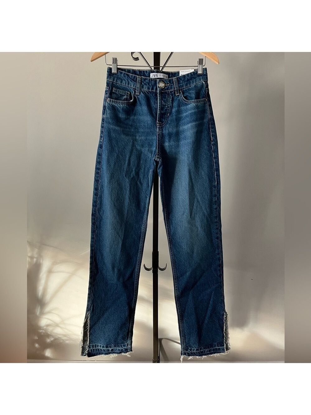 ZARA Straight Long Leg Split Jeans, Size 2 / EUR 34.